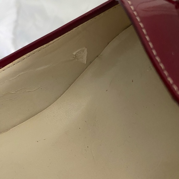 ANNE KLEIN Deep Red Patent Leather Heels w/ Silver Metal Logo. Elegant & Classy! - Picture 14 of 14